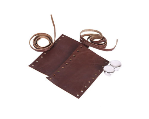 Manopole stringate in cuoio marrone